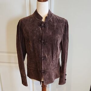 Beautiful Unique New With Tags J. Jill Dark Brown Suede Jacket Medium